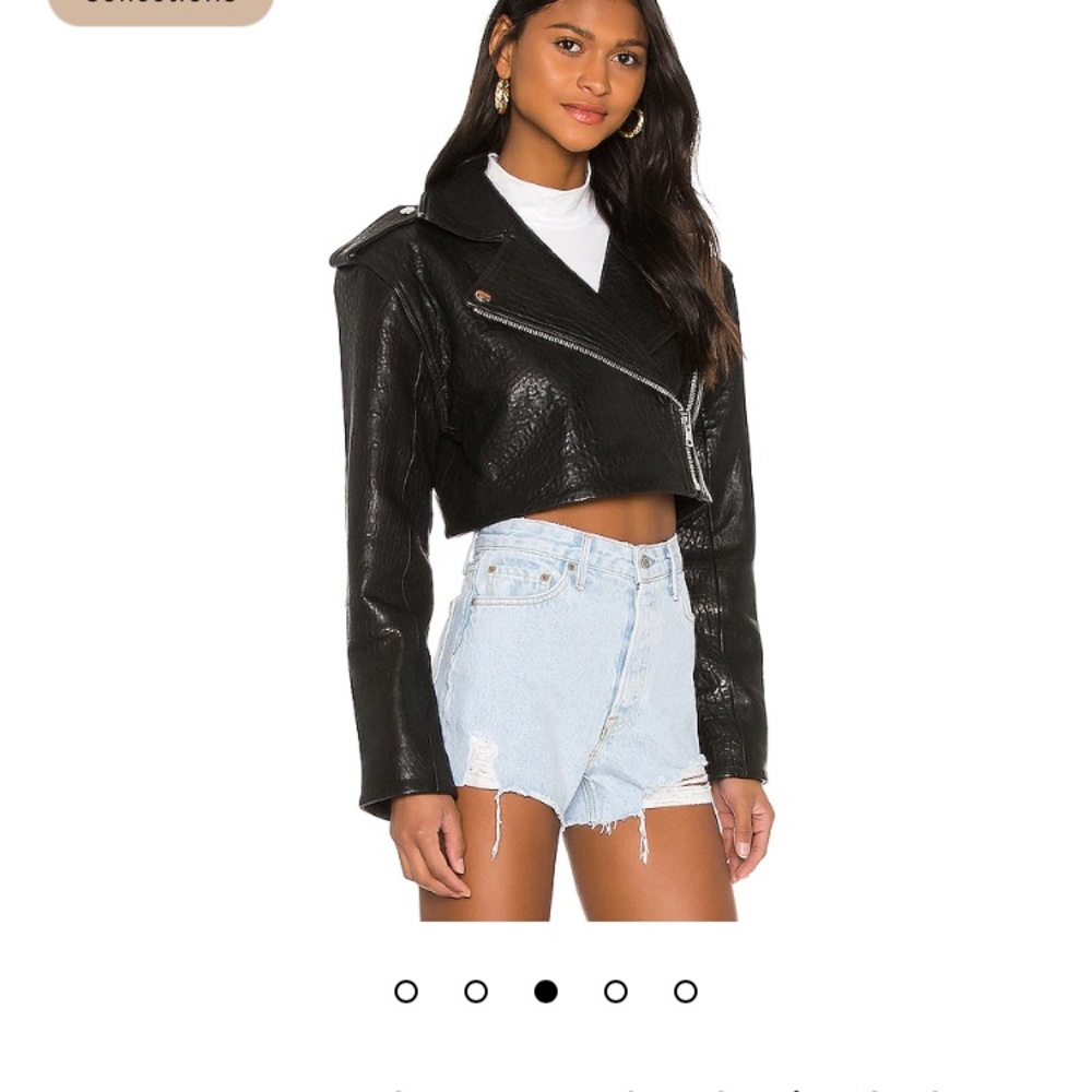 NEW NWT GRLFRND Samara Leather Cropped Jacket